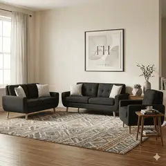FABIANI HOME - Juego de Sala 3-2-1 Premium Fabiani Home Vintage Moderno con Espuma Zebra D35