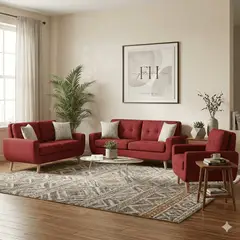 FABIANI HOME - Juego de Sala 3-2-1 Premium Fabiani Home Vintage Moderno con Espuma Zebra D35