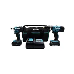 MAKITA - TALADRO PERCUTOR 18V DHP453 + ATORNILLADOR IMPACTO 18V DTD156 +2BAT Y CARG - MAKITA