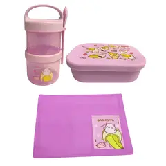 KAWAI - Pack Escolar Bananya Taper Snack 720ml + Taper de Silicona 770ml+ Individual