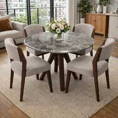 NOEL - Mesa de Comedor Circular de Mármol Verde Odisea 90cm Noel Deco