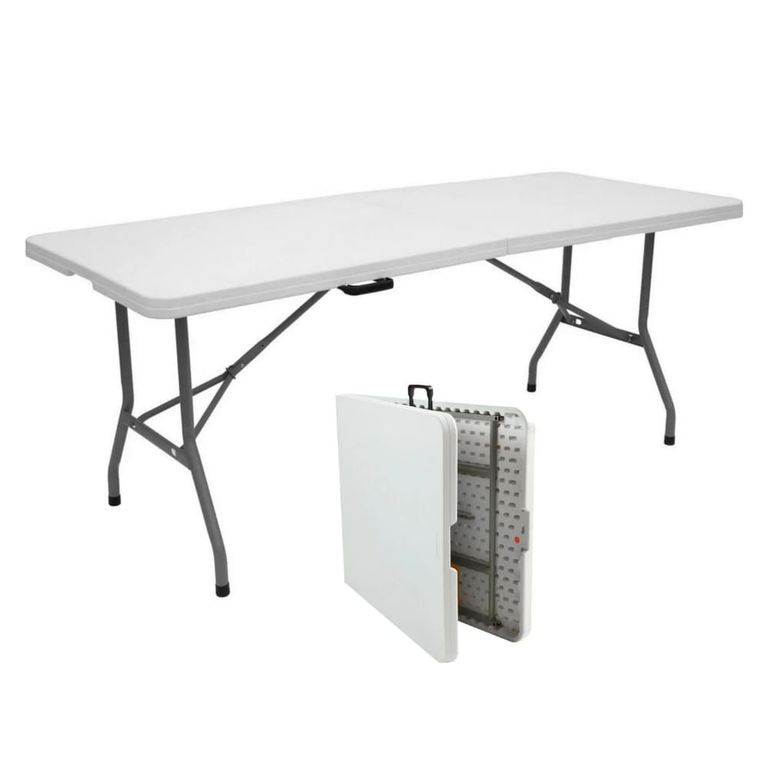 Mesa Plegable Rectangular 180cm Camping Jardín Portátil Moderna Multifuncional Tipo Maleta - 190289