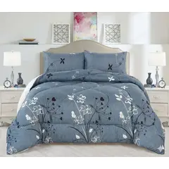 CASATEX - Edredón con Sherpa Premium King Size + Juego de sábanas 100% Algodón