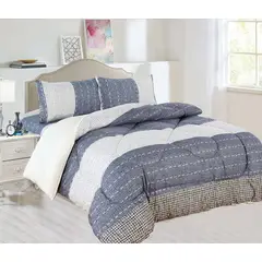 CASATEX - Edredón con Sherpa Premium King Size + Juego de sábanas 100% Algodón