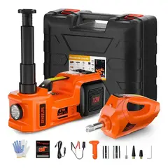 GENERICO - Gata Hidráulica Carrito 12V 5T con Compresor y Llave Impacto