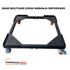 NACIONAL - Base ajustable con ruedas para lavadora & cocina 50 hasta 80 ruedas Naranja