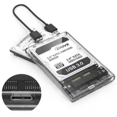 SEISA - Case Disco Duro Externo 2.5 Seisa Transparente USB 3.0 SATA SSD HDD