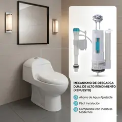 C&A - Accesorio Completo para Tanque Inodoro 78 One Piece Con Descarga DUAL C&A