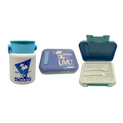 SNOOPY - Pack Escolar Snoopy Termo para Comida 500ml + Taper Bento con Cubiertos 870ml