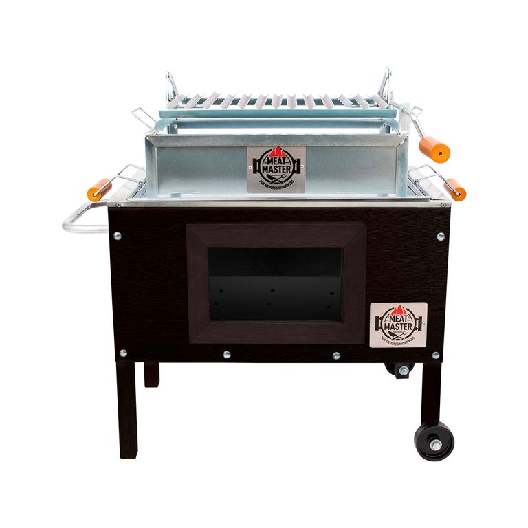 CAJA CHINA MASTER BLACK JUNIOR C VIDRIO + PARRILLA LEVADIZA + TERMÓMETRO + FUNDA