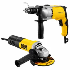 STANLEY - COMBO Taladro Percutor 1/2 800W Esmeril Angular 4 1/2 900W STDH8013 K39