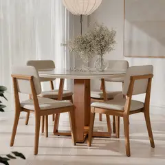 PAZART MUEBLES - PACK 2 SILLAS MADERA CLASSIC LINO BEIGE