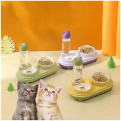 INSPIRA MARKET - Dispensador de Agua con Comedero para Mascotas 2 en 1