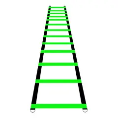 GENERICO - Escalera De Agilidad Coordinación Velocidad 12 PasosC /PESO Largo 4.46 Mts VERDE
