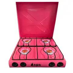 GENERICO - Cocina 4 Hornillas Color Barbie + KIT REGULADOR