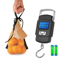 OEM - Balanza Digital Portátil 50kg con Pantalla LCD, Función Tara y Gancho de Acero