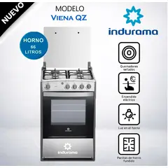 INDURAMA - Cocina Indurama a Gas Viena QZ 4 Hornillas Croma