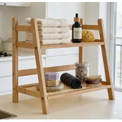 GENERICO - Estante Organizador en Madera de Dos Niveles