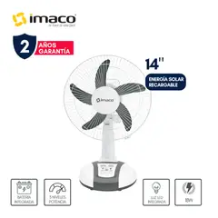 Imaco - Ventilador 14 Solar Recargable de mesa FAN1418SOL Imaco