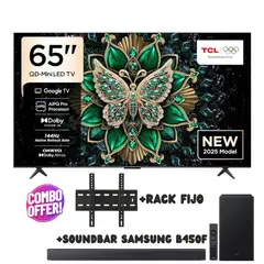TCL - Televisor TCL Mini LED 65 UHD 4K Smart TV 65C6KS- GOOGLE TV
