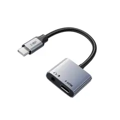CABLETIME - ADAPTADOR USB-C A AUDIO 3.5MM Y CARGA 60W CABLETIME CPA1G CONECTOR DOBLE FUNCION PN CPA1G