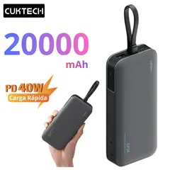 SEISA - Power Bank CUKTECH 20000mAh Carga Rapida 40W Bateria Portatil para iPhone  AirPods Samsung Xiaomi