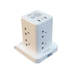 OPALUX - Adaptador tipo Torre de 8 tomas 2 Usb Tipo A + Tipo C Opalux