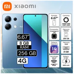 XIAOMI - Celular Xiaomi Redmi Note 13 8GB RAM 256GB 6.67"  Pulg. MIUI 14 - Ice Blue