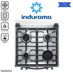 INDURAMA - COCINA INDURAMA 4 HORNILLAS COLOR GRIS MOD GRANADA