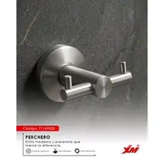 XM - PERCHERO DOBLE XM  ACABADO SATINADO MODELO 711690OS