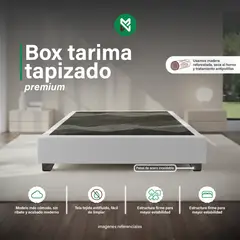 MUEBLES MACRUMO - Box tapizado premium Gris claro Queen -  2 piezas