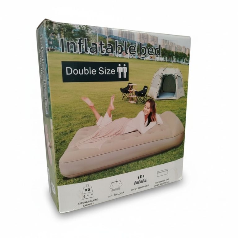 Colchón Inflable 2 Plazas con Inflador Eléctrico Recargable