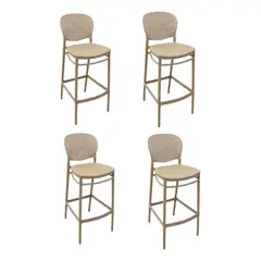 GENERICO - Pack de 4 Banco Bar Modelo BOSTON BEIGE