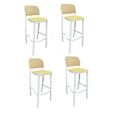 GENERICO - PACK de 4 Bancos Bar Modelo Duna blanco