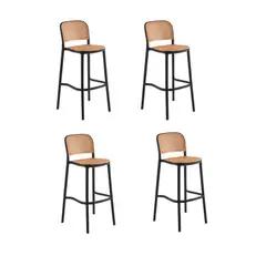 GENERICO - PACK de 4 Bancos Bar Modelo Duna Negro