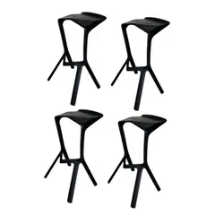 GENERICO - PACK de 4 Banco Bar  Modelo Roma Color  negro