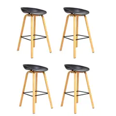GENERICO - Pack de 4 Bancos Bar Modelo Seul Color negro