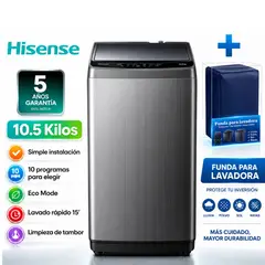 Hisense - Lavadora Hisense Carga Superior 10.5kg WT1D1030UT
