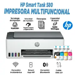 HP - Nueva Impresora Multifuncional HP Smart Tank 580
