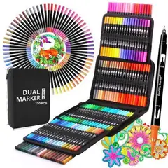 DUAL - Plumones profesionales de 120 piezas doble punta - DUAL BRUSH