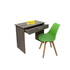 TEMEL - Set Escritorio KAD Macchiato con Silla Vintage Verde - Diseño Moderno