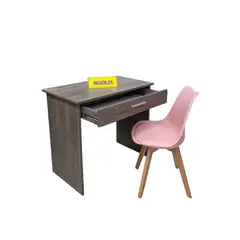 TEMEL - Set Escritorio KAD Macchiato con Silla Vintage Rosado - Diseño Moderno