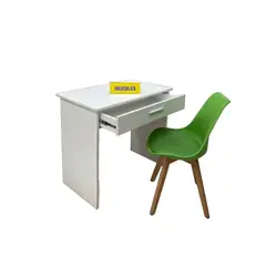 TEMEL - Set Escritorio KAD Blanco con Silla Vintage Verde - Diseño Moderno