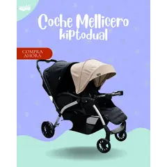 Baby - COCHE MELLICERO MODELO KIPTODUAL COLOR NEGRO BEIGE - PREMIUN