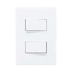 OPALUX - Interruptor Doble Conmutador 10A 250V Empotrable KF2201-3 OPALUX