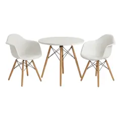 GENERICO - PACK de 2 Silla Malaga Niños Blanco + Mesa Modelo Sofia niño