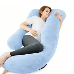 GENERICO - Almohada para Embarazada, Diseño G Multifuncional, Color Celeste