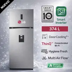 LG - Refrigeradora LG Top Freezer VT38SPYC Door Cooling+ 374L