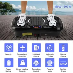GENERICO - PLATAFORMA VIBRATORIA DE 120 VELOCIDADES, CON BLUETOOTH + CONTROL+ 2 LIGAS PARA EJERCICIOS