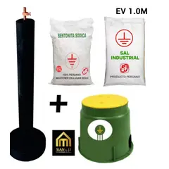 GENERICO - SISTEMA POZO A TIERRA ELECTRODO 34+ ADITIVOS + BOVEDA OHMPRIME 1.0M